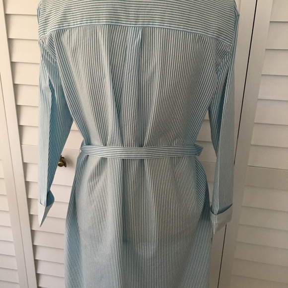 Pinstripe dress with 3/4 length sleeves - Picture 3 of 4